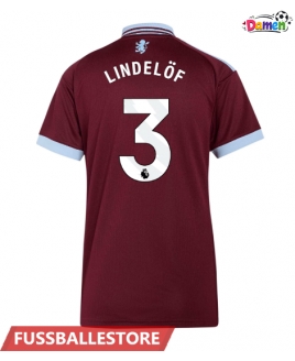 Günstige Aston Villa Victor Lindelof #3 Heimtrikot Damen 2026-27 Kurzarm